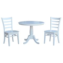 36" Round Top Pedestal Table - With 2 C08-617 Chairs