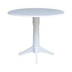 42 In Round dual drop Leaf Pedestal Table - 36.3 "H