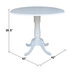 42 In Round dual drop Leaf Pedestal Table - 35.5 "H