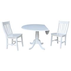 42 In Round Top Pedestal Table with 2 Chairs