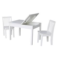 Table With 2 Mission Juvenile Chairs, White