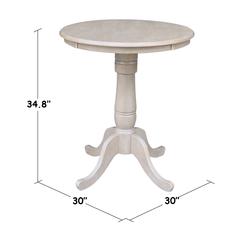 30" Round Top Pedestal Table - 34.9"H
