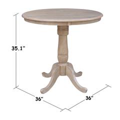 36" Round Top Pedestal Table - 34.9"H