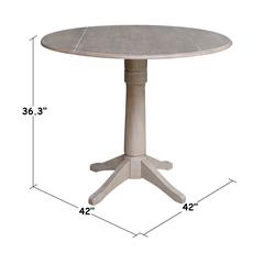 42" Round Dual Drop Leaf Pedestal Table - 36.3"H