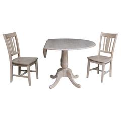 42" Round Top Pedestal Table with 2 Chairs