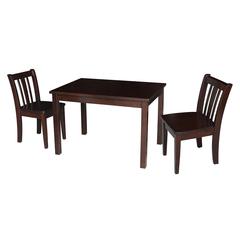 Table With 2 San Remo Juvenile Chairs, Rich Mocha