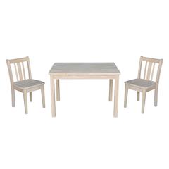 Table With 2 San Remo Juvenile Chairs, Unfinished