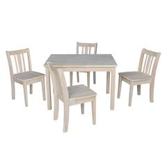Table With 4 San Remo Juvenile Chairs, Unfinished
