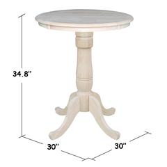 30" Round Top Pedestal Table - 34.9"H