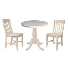30" Round Top Pedestal Table - With 2 C08-61 Chairs