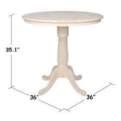 36" Round Top Pedestal Table - 34.9"H