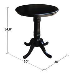 30" Round Top Pedestal Table - 34.9"H
