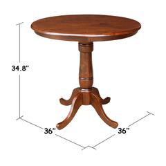36" Round Top Pedestal Table - 34.9"H