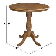 36" Round Top Pedestal Table - 34.9"H