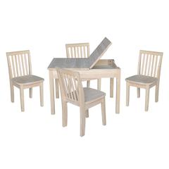 Table With 4 Mission Juvenile Chairs, Unfinished