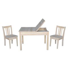 Table With 2 San Remo Juvenile Chairs, Unfinished