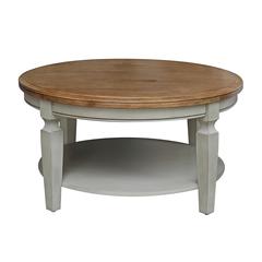 Vista Round Coffee Table, Hickory Stone, Hickory/Stone
