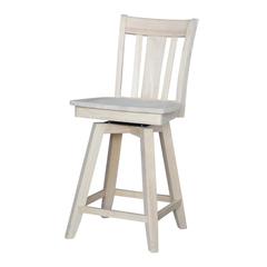 San Remo Counter height Stool - With Swivel And Auto Return - 24" Seat Height, Unfinished