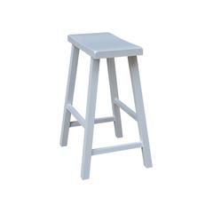 Saddle Seat Counter Height Stool in White with 24 in. Seat Height