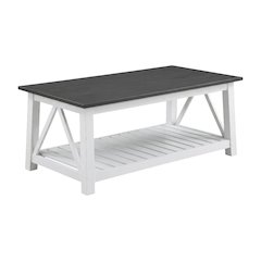 White Heather Gray Coffee Table with Parawood Frame and Sturdy Construction