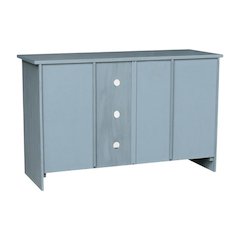 Ocean Blue Hardwood Entertainment Stand with 2 Doors