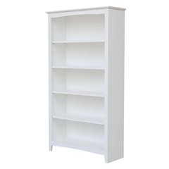 White Shaker Bookcase with Classic Design and Spacious Shelving