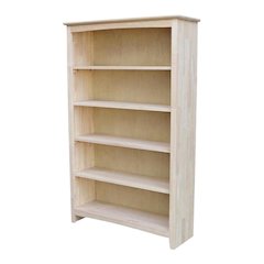 Modern Wooden Bookcase with Open Shelves and Sturdy Construction