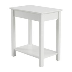 White Narrow End Table for Lounge and Living Spaces