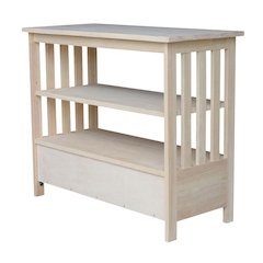 Unfinished Mission TV Stand in Natural Finish for Modern Living Room