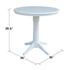 36" Round Top Pedestal Table - 34.9"H