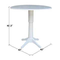 42 In Round dual drop Leaf Pedestal Table - 42.3 "H