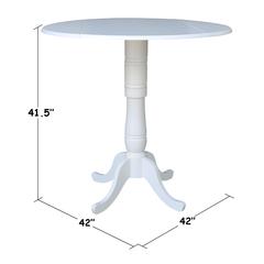 42 In Round dual drop Leaf Pedestal Table - 41.5 "H