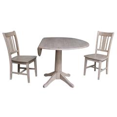42" Round Top Pedestal Table with 2 Chairs