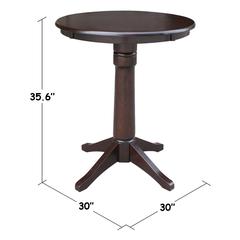 30" Round Top Pedestal Table - 34.9"H