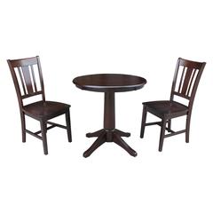 30" Round Top Pedestal Table - With 2 San Remo Chairs