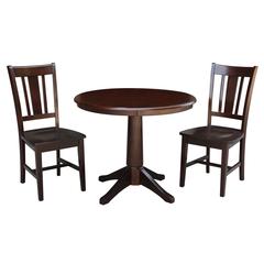 36" Round Top Pedestal Table - With 2 San Remo Chairs