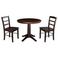 36" Round Top Pedestal Table - With 2 Madrid Chairs