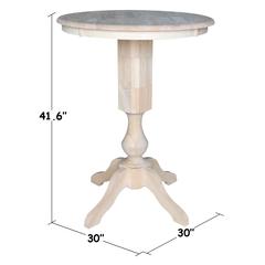 30" Round Top Pedestal Table - 40.9"H