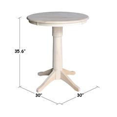 30" Round Top Pedestal Table - 34.9"H