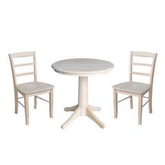 30" Round Top Pedestal Table - With 2 Madrid Chairs