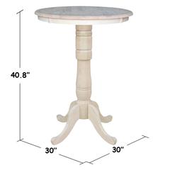 30" Round Top Pedestal Table - 40.9"H