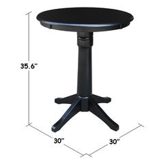 30" Round Top Pedestal Table - 34.9"H