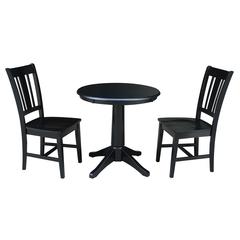 30" Round Top Pedestal Table - With 2 San Remo Chairs