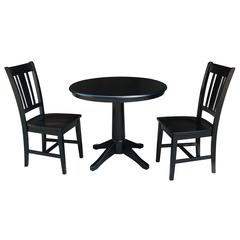 36" Round Top Pedestal Table - With 2 San Remo Chairs