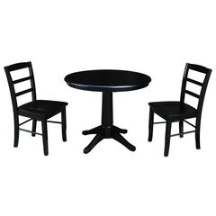 36" Round Top Pedestal Table - With 2 Madrid Chairs