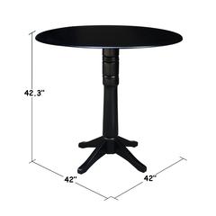42" Round Dual Drop Leaf Pedestal Table,  42.3"H