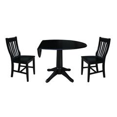 42" Round Top Pedestal Table with 2 Chairs