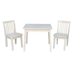 Table With 2 Mission Juvenile Chairs, Unfinished