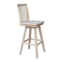 Mission Bar height Stool - With Swivel And Auto Return - 30" Seat Height , Unfinished
