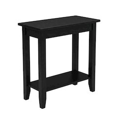 Black accent table with sleek, modern design for versatile use